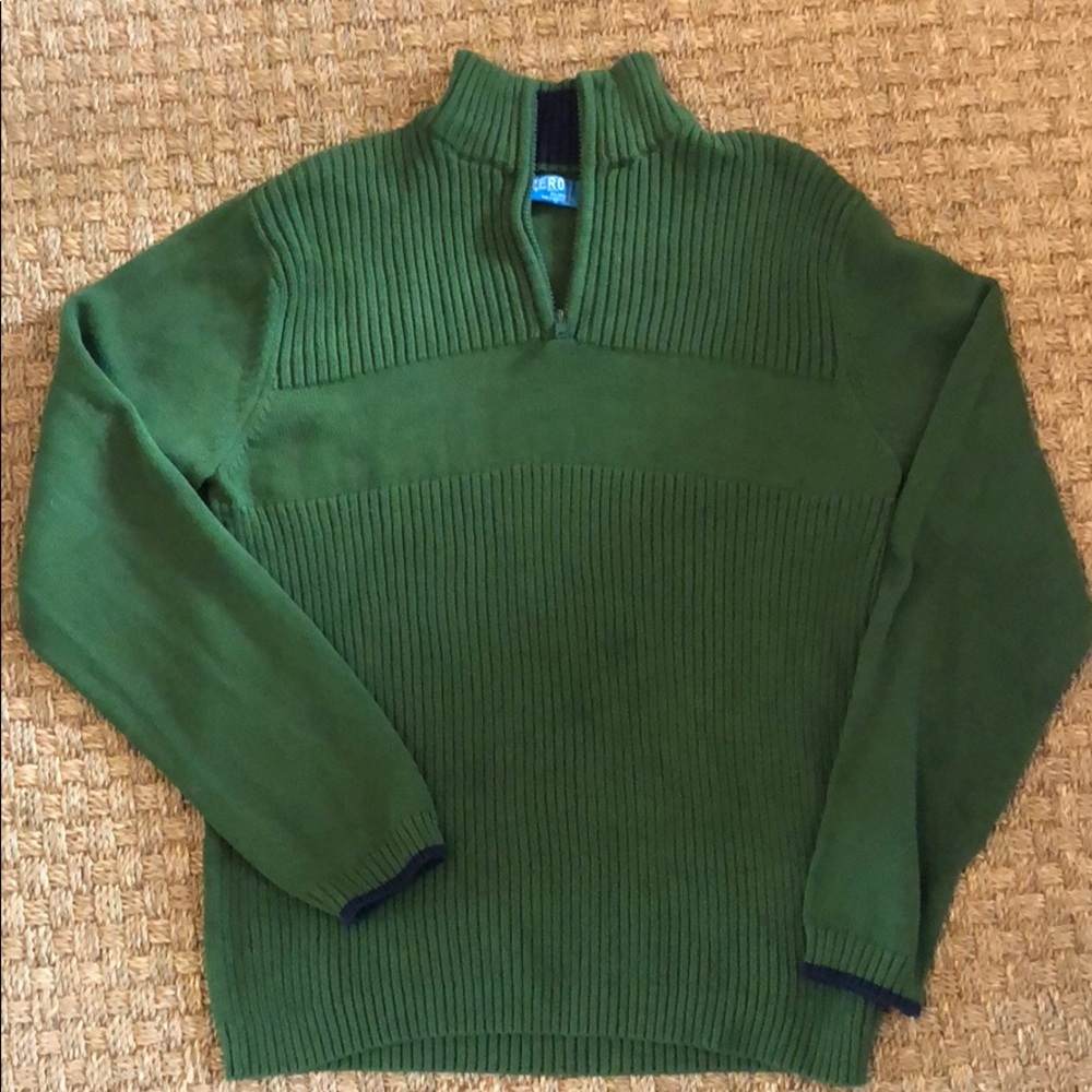 82 Zero Green half zip pullover sweater